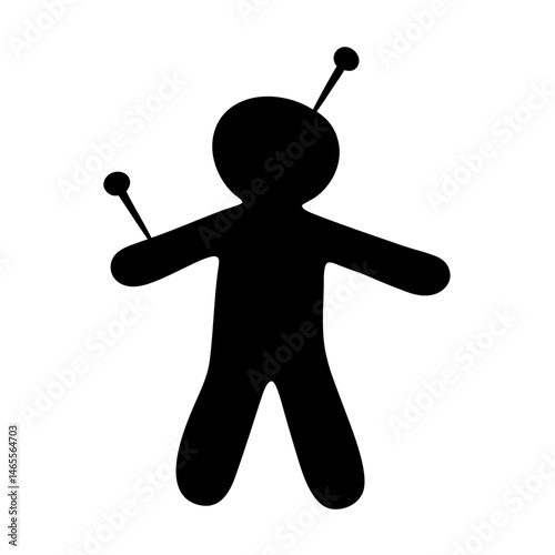 Silhouette of an Extraterrestrial Being on a White Background