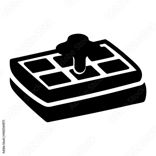 Stylized waffle with topping illustration for breakfast or dessert treat icon