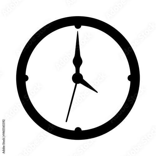 Simple Black and White Clock Image Showing Approximately 405 Time