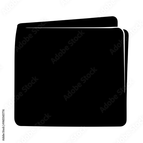 Stylized black silhouette of a folding wallet or cardholder on white background