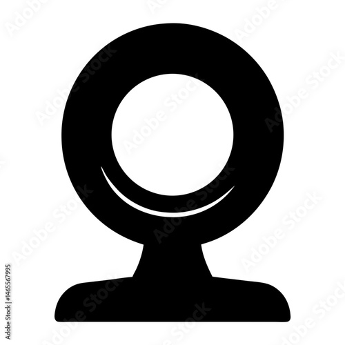 Stylized Webcam Illustration in Black and White Showing Simplicity in Design