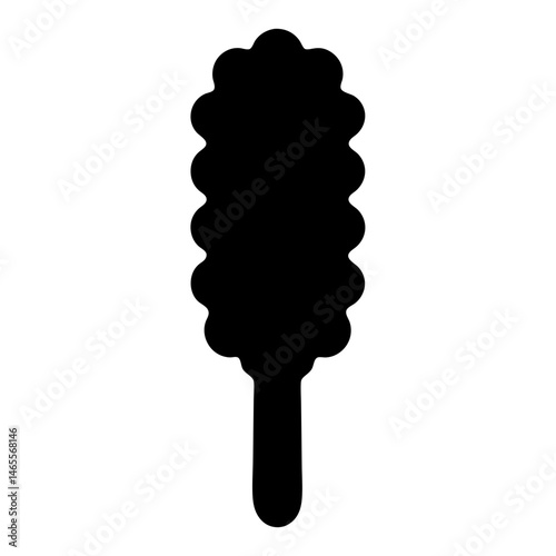 Silhouette of a stylized tree with a thick, curvy canopy