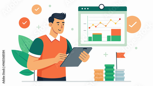 A coach utilizes data on their teams fatigue levels to create a training plan that maximizes performance and prevents injury.. Vector illustration