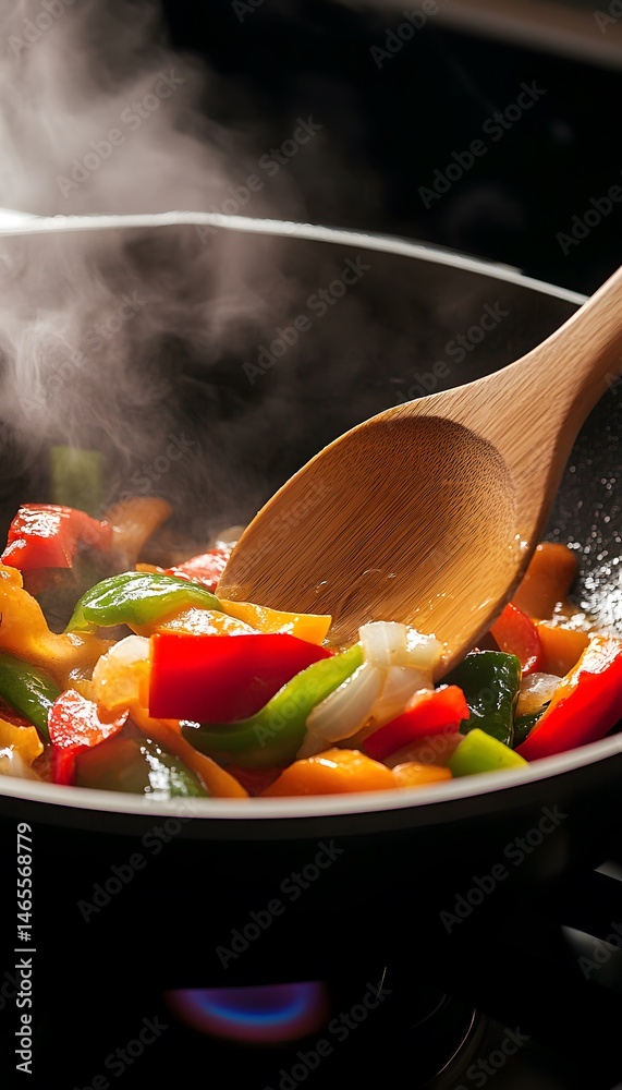 Warm Vegetable Stir-Fry Cooking in Pan