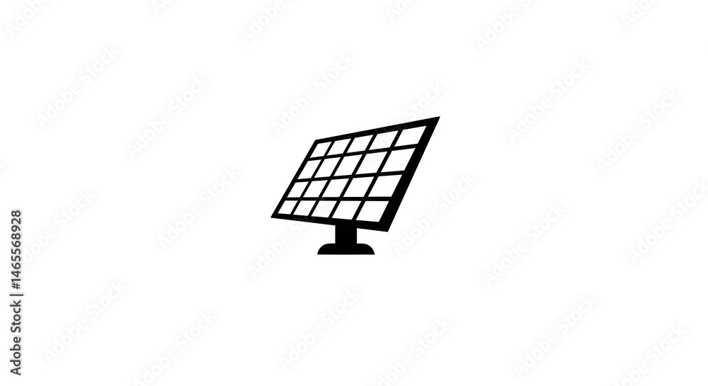 Solar Panel Icon Isolated on White Background
