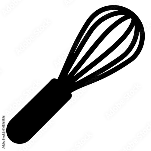 A minimalist black whisk illustration for baking and culinary adventures in style