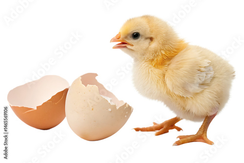  full body Baby chick with hatched egg AI Generated By PNG