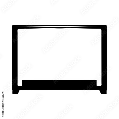 Silhouette of an oldfashioned television with a simple and minimalist design