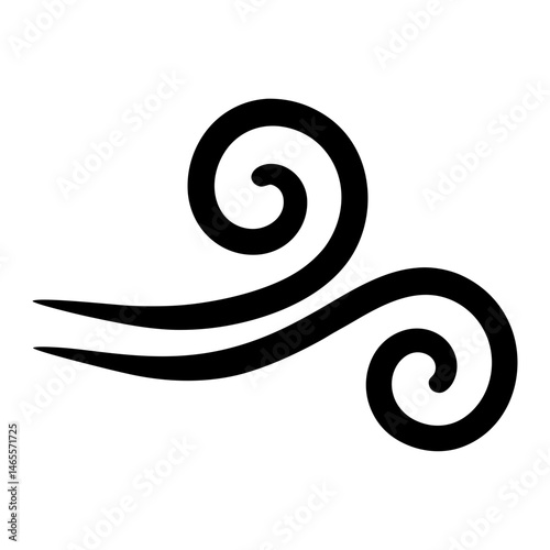 Stylized black wind design, swirling pattern on a white background vector