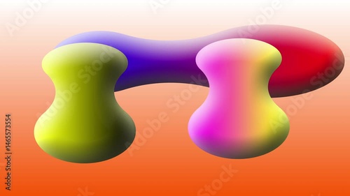3d animation 3 color gradient liquid blobs with beautiful expanding and closing patterns
