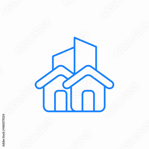 city houses icon sign vector