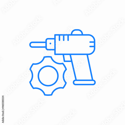 cordless drill icon sign vector