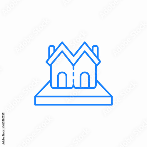 detailed house icon sign vector