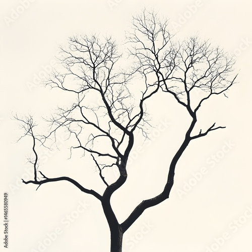 Elegant Simplicity: The Traced Outline of a Majestic Tree
