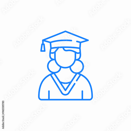 female graduate icon sign vector