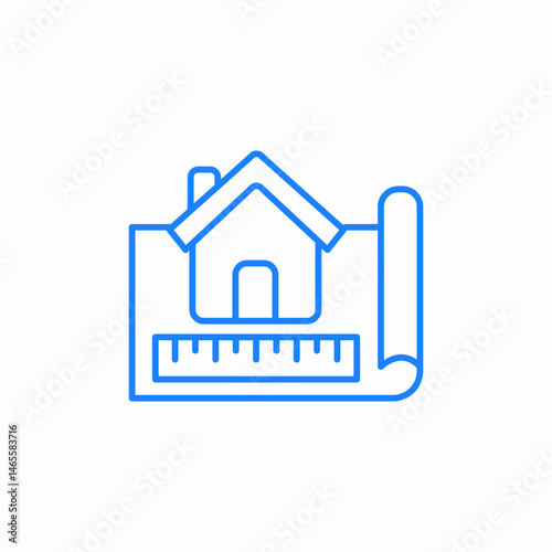 house measurement icon sign vector