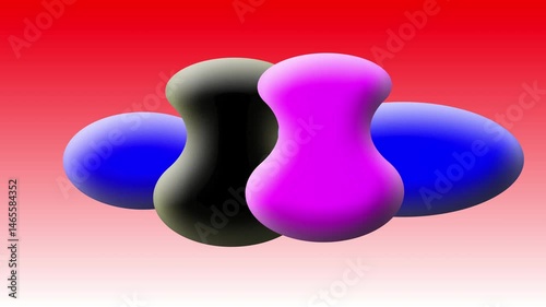 3d animation 3 color gradient liquid blobs with beautiful expanding and closing patterns
