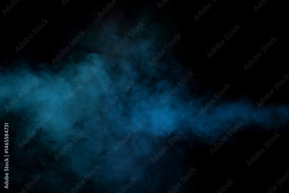 Fototapeta premium Blue and green steam on a black background.
