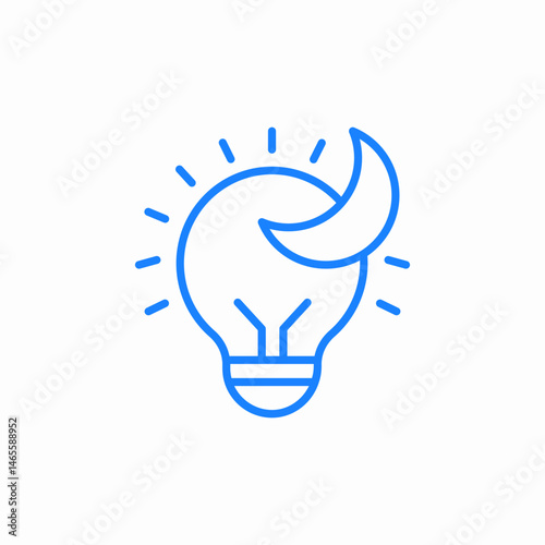 moon lightbulb icon sign vector