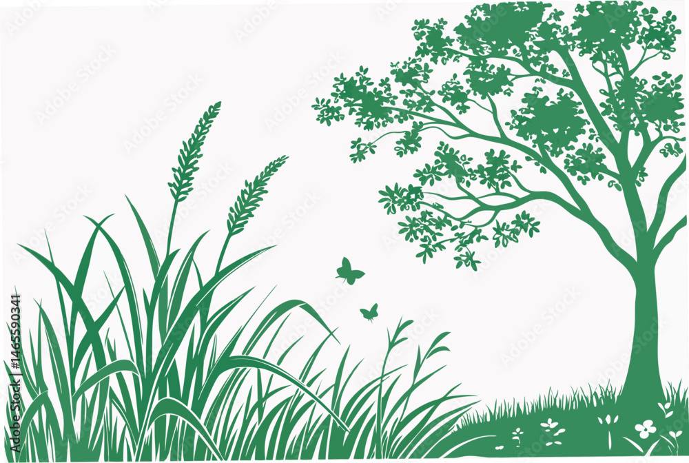 Naklejka premium green grass vector illustration