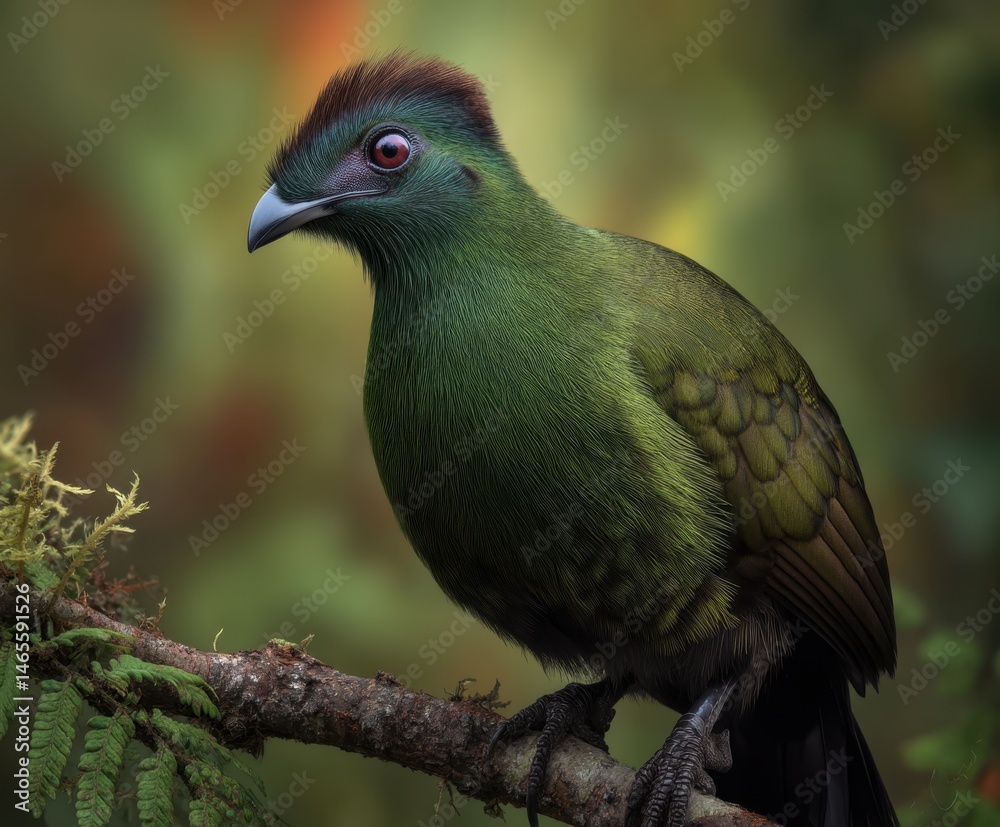Fototapeta premium Knysna Lourie - Tauraco corythaix, Helmeted Turaco in the wild