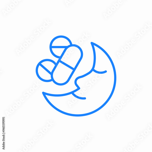 pills moon icon sign vector