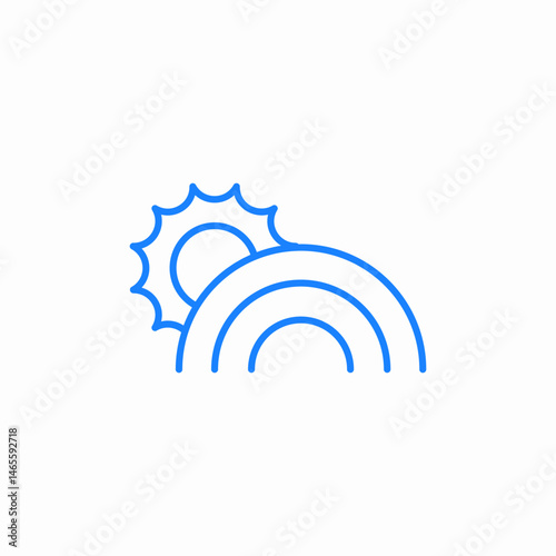 rainbow sunny icon sign vector
