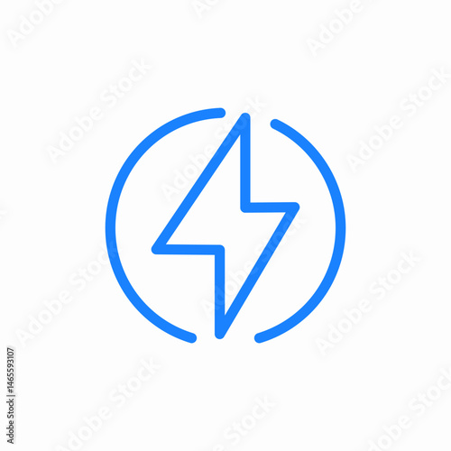 rounded bolt icon sign vector