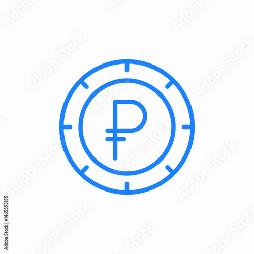 ruble coin icon sign vector