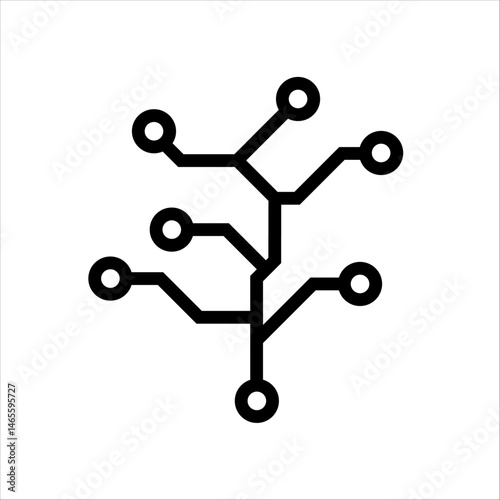 Vector Neural Network Branching Node  Abstract AI Logic Tree Icon