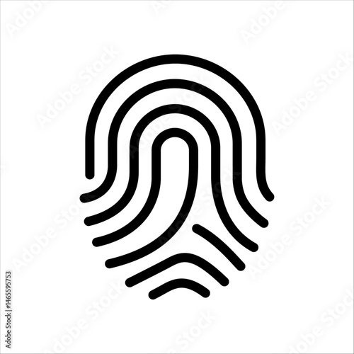 Vector Biometric Fingerprint ID  AI Security and Digital Identity Icon