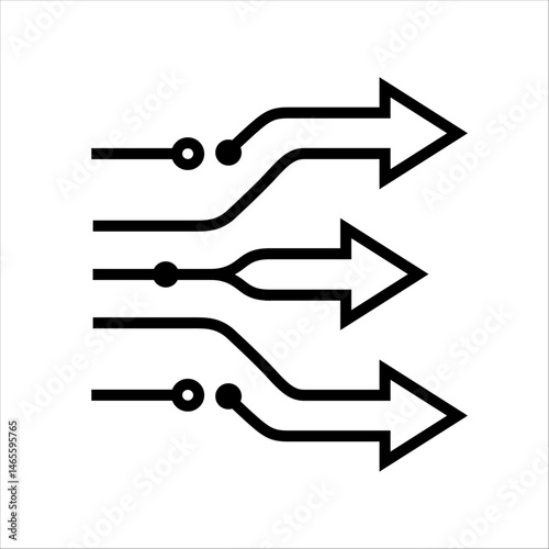 Vector Data Flow Arrows  AI Information Transfer and Signal Path Icon