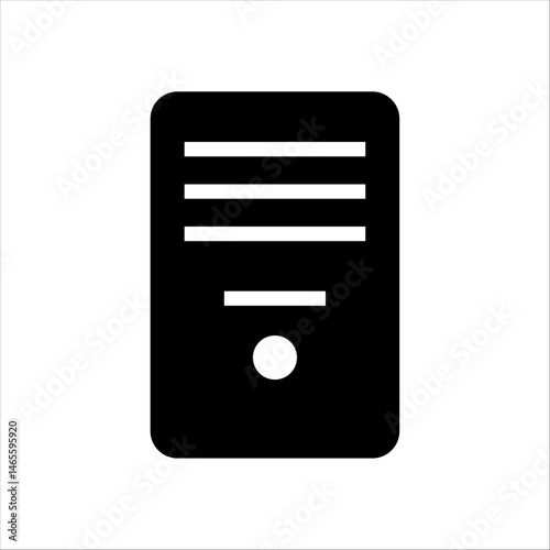 Vector Server Tower  AI Data Storage and Processing Hardware Icon