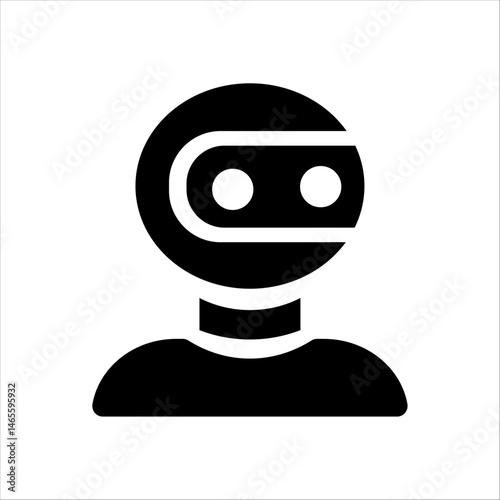 Vector AI Robot Head  Artificial Intelligence Avatar and Tech Personality Icon