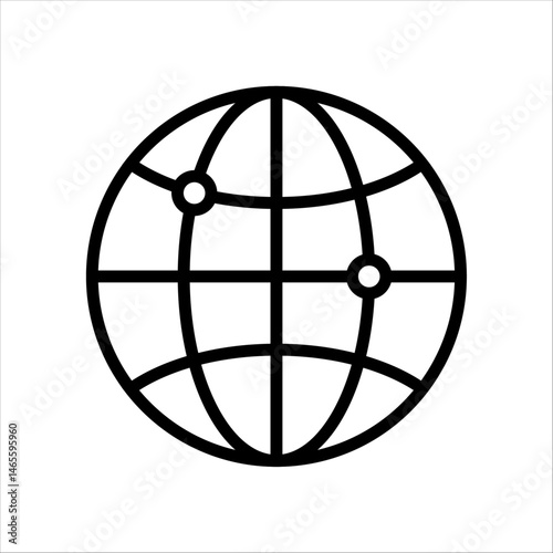 Vector Global AI Network  Worldwide Artificial Intelligence Connectivity Icon