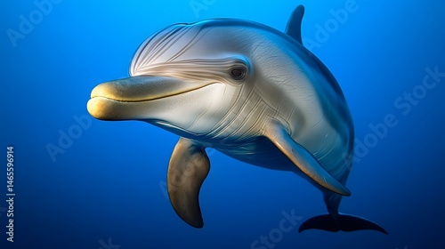 Stunning Bottlenose Dolphin Underwater Closeup Portrait