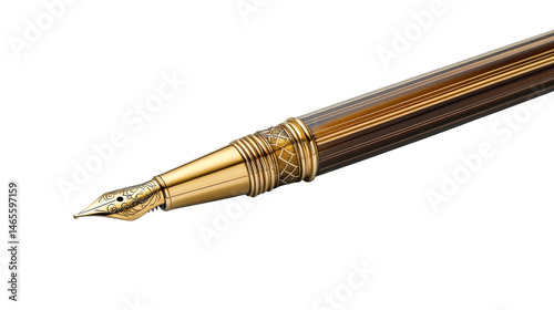 Wallpaper Mural Gold fountain pen with intricate design, writing tool, cut out transparent Torontodigital.ca