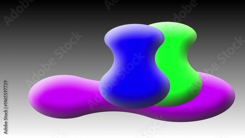 3d animation 3 color gradient liquid blobs with beautiful expanding and closing patterns
