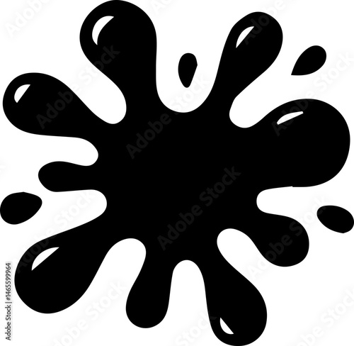 Mini blot flower shaped with compact rounded petals resembling ink blots joined in a circular form.