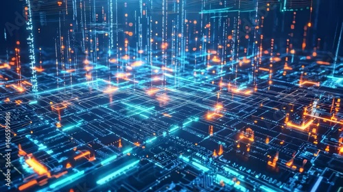 Wallpaper Mural Digital Circuit Board Data Flow Torontodigital.ca