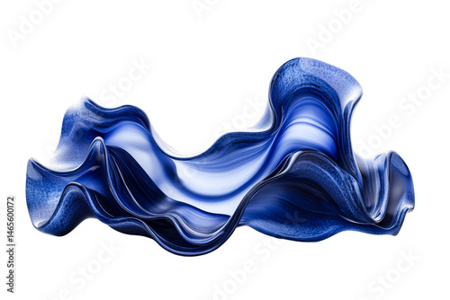 Indigo flow, blue curve, dynamic shape «, cut out transparent