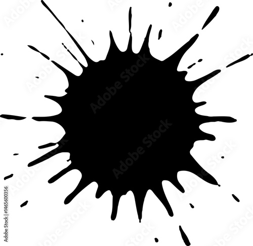Ink splash with rhythmic pulse-like expansion, creating a sense of motion and energy.