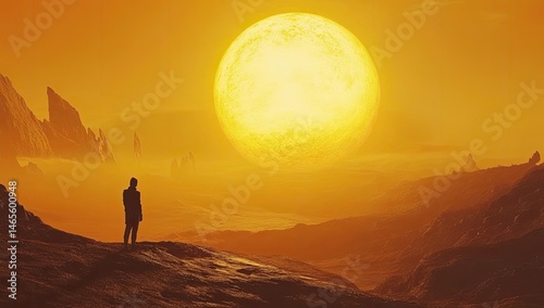 Solitude on a sun-drenched alien landscape