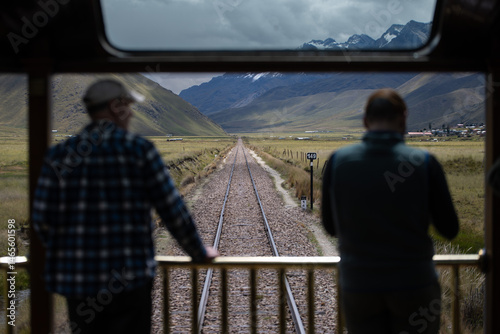 Railway from Cusco to Puno with breathtaking mountain views