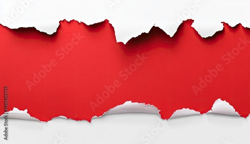 Wallpaper Mural Ripped white paper reveals red background Torontodigital.ca