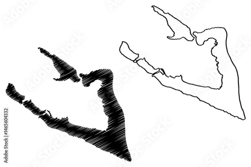 Wake Island (United States Minor Outlying Islands, Pacific Ocean, United States of America, USA, Micronesia) map vector illustration, scribble sketch Wake Atoll map