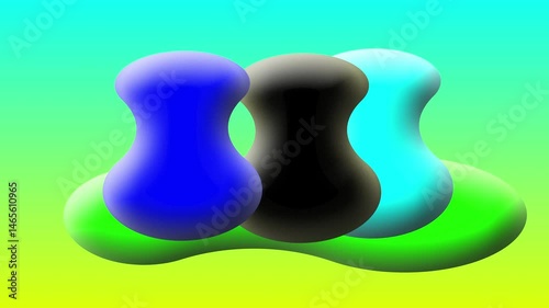 3d animation 4 color gradient liquid blobs with beautiful expanding and closing patterns
