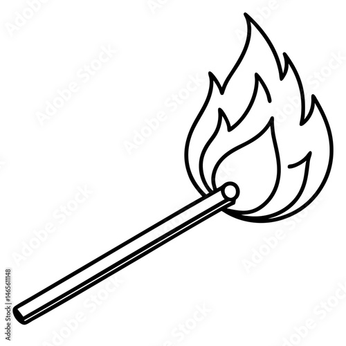 illustration of a burning match