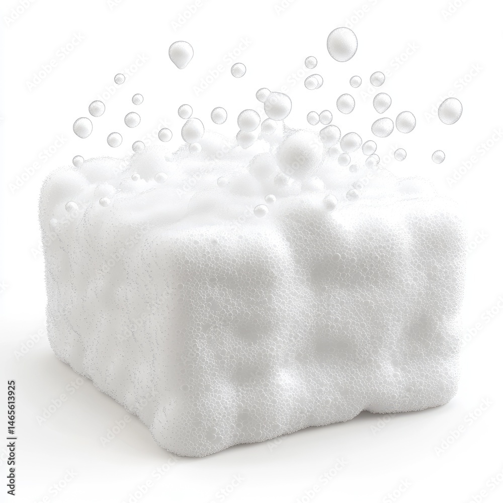 Foamy cleansing block with exploding bubbles. Foamy cleansing block with exploding bubbles.