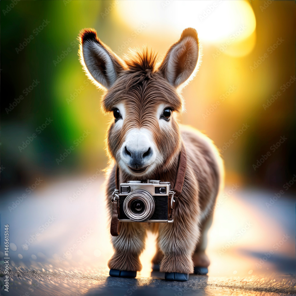 Fototapeta premium animal, asno, caballo, camara, fotografía, fotógrafo, chacras, mamífero, café, mula, naturaleza, césped, inhospitalario, administrar 